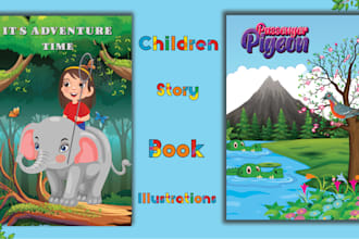 draw children story book illustration and illustrator