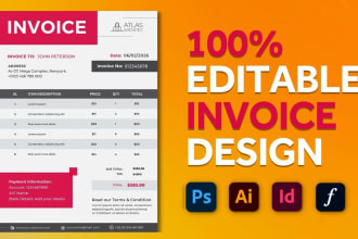 design nice looking invoice, editable letterhead and business card