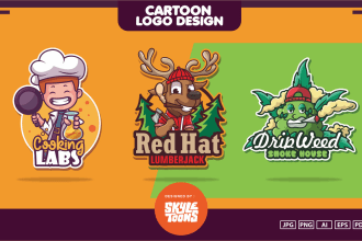 design cartoon logo, cute mascot, character illustration
