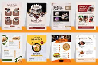 do restaurant food menu, menu board, and digital menu design