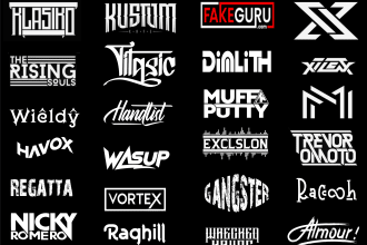 do dj typography, rock, band, music, custom business company logo for your brand