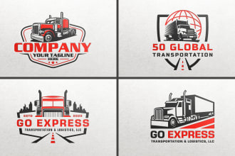 design logistics, trucking, shipping, automotive, car repair logo