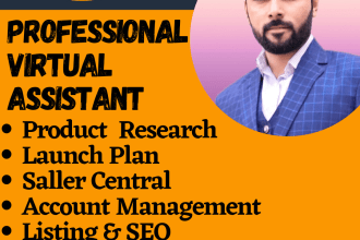 be amazon VA, seller central, ebc, product research fba, listing SEO, amazon PPC