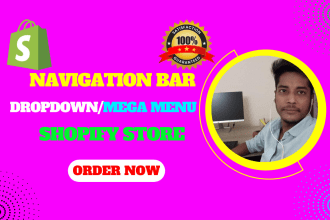 add navigation, mega menu, and dropdown menu in your shopify store