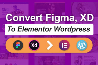 convert adobe xd, figma to elementor wordpress