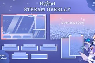 design custom twitch, youtube stream overlay package