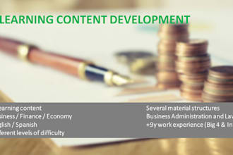 develop elearning content about finance or economy
