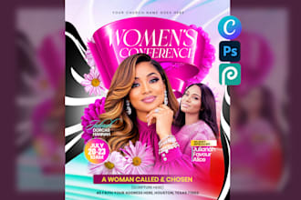 design a church flyer, womens conference, womens retreat, mens conference, event
