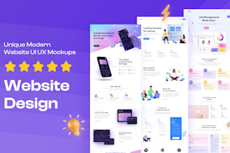 do modern saas and business landing pages, website UI mockups in figma