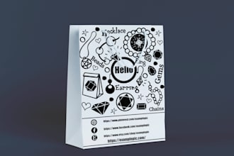 do doodle, mural, line art for wall product packaging wraps