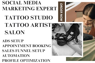 promote tattoo shop studio tattoo salon artist portfolio social media marketing
