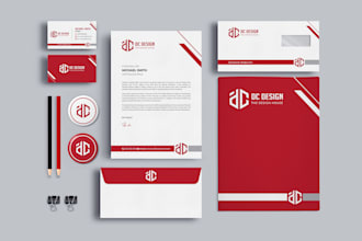 design business card, letterhead, and premium stationery items