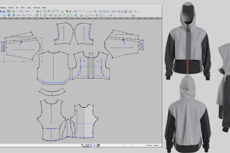 garment, jacket, clothing sewing pattern and grading