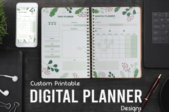 design custom digital planner, journal, calendar for you