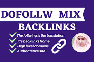 provide 100 mix backlinks from high authority websites