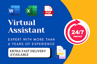 be your virtual assistant for microsoft word, and excel spreadsheet tasks