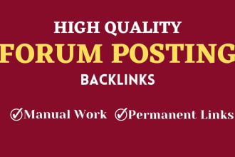 provide 100 dofollow forum posting backlinks