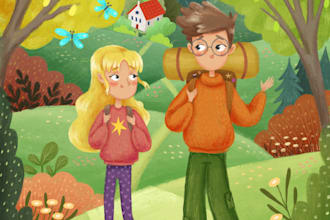 draw awesome children illustration for you kids story book, amazon kdp, game