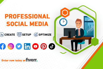 create and set up social media all accounts, business pages