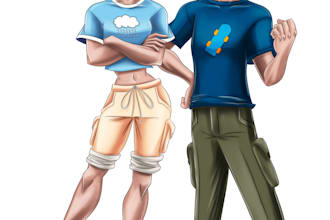 draw your teenager or young character in cartoon style