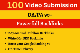do video submission and upload on the top 100 high sharing sites