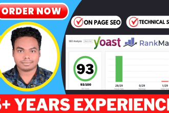 setup your rank math or yoast SEO plugin with 93 true score