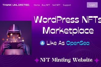 create wordpress nft marketplace, nft minting website like as opensea