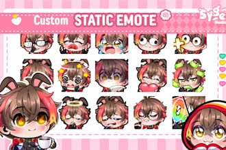 create unique chibi static twitch and discord emotes