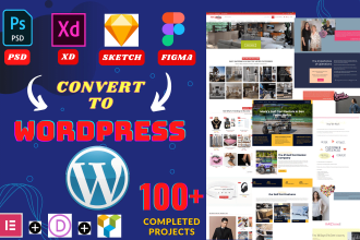 convert PSD, figma, xd to wordpress website