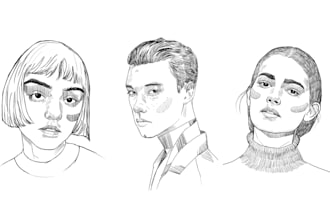 draw stylish pencil sketch portrait
