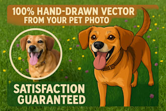 draw a cute pet vector in cartoon style