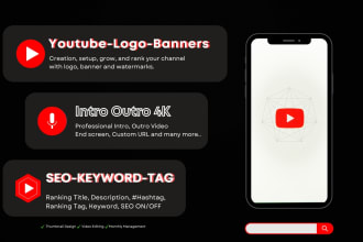 create your professional youtube channel and logo, banner, watermark