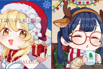 draw a cute christmas icon ych