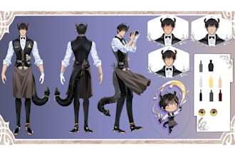 make design character sheet like anime or manhwa