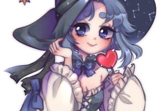 draw witchy art bust