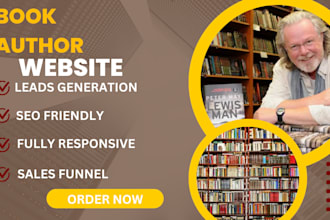 design book author website, author website with leads generation functionality