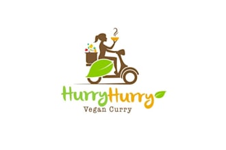 design wonderful unique popular vegan curry food delivery logo