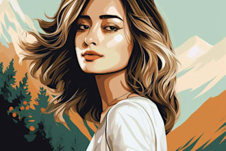 draw style cartoon vector portrait art from your photo