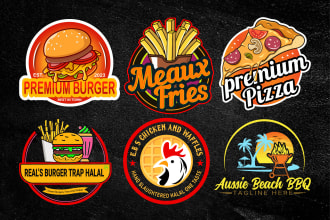 design burger, chicken, food, bbq, pizza, bakery and restaurant logo