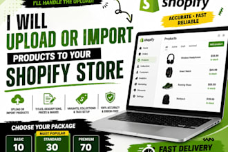 upload or import products to your shopify store