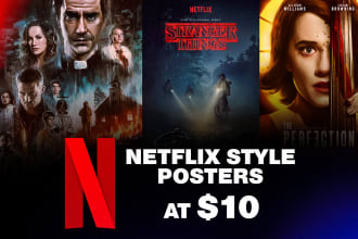 design professional movie posters like netflix