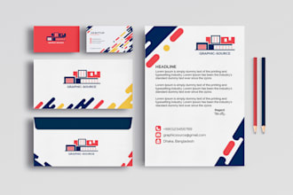 create stationery design, business card, letterhead, corporate branding design