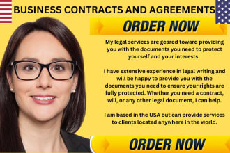 draft business contract, legal agreement, terms of service, privacy policy, nda