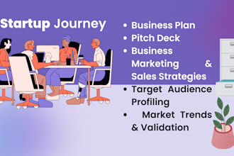 write startup business plan, design investor pitch deck, marketing strategies