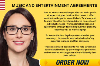 draft entertainment contracts, producer agreements, nda, record label agreement