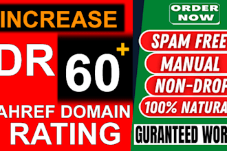 increase domain rating DR 60 plus high quality backlinks