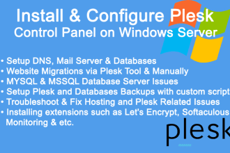 install, configure, secure or fix your plesk server issues on windows server