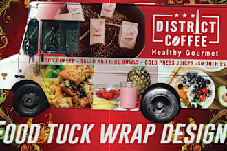do unique food truck wrap, car wrap, vehicle wrap, boat wrap, van wrap