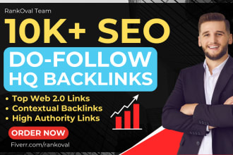 create 10,000 mixed dofollow nofollow natural backlinks for website seo