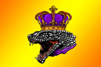 design professional  crown snake mascot logo within 12 hours